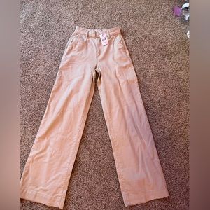 brand new! cotton on beige high waisted wide leg pants .